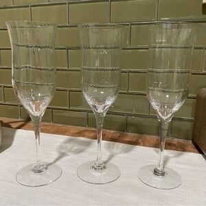 Three Orrefors Harmony Crystal Water Goblets
